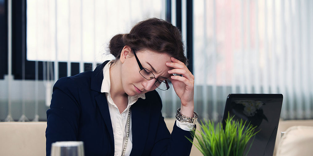 Woman working with stress