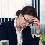 Photo of stressed woman